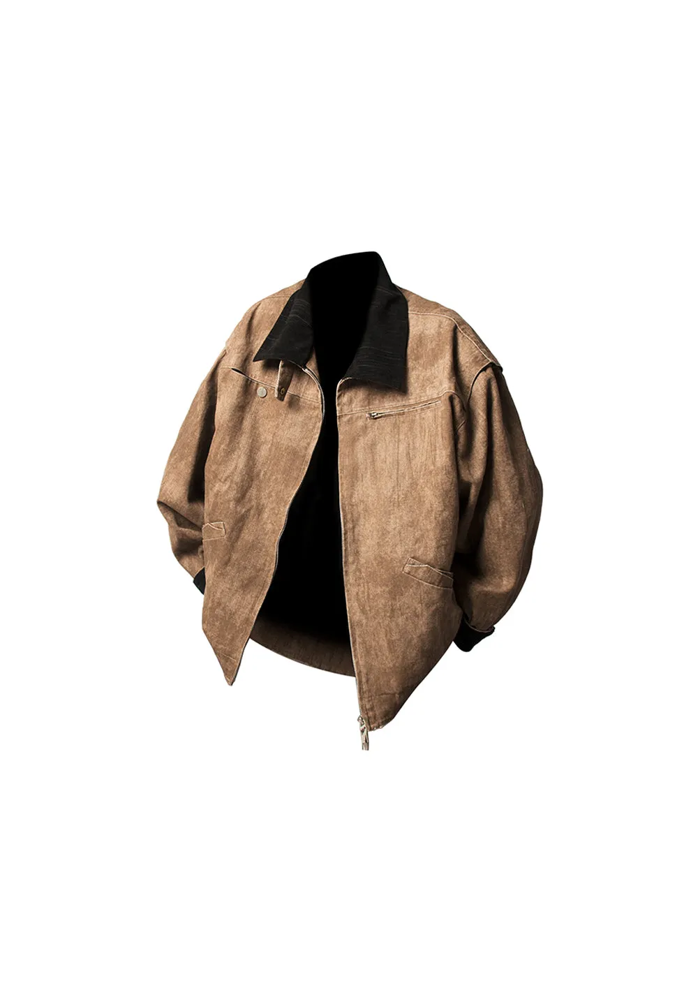 RELABEL Distressed Washed Multi-Pocket Jacket