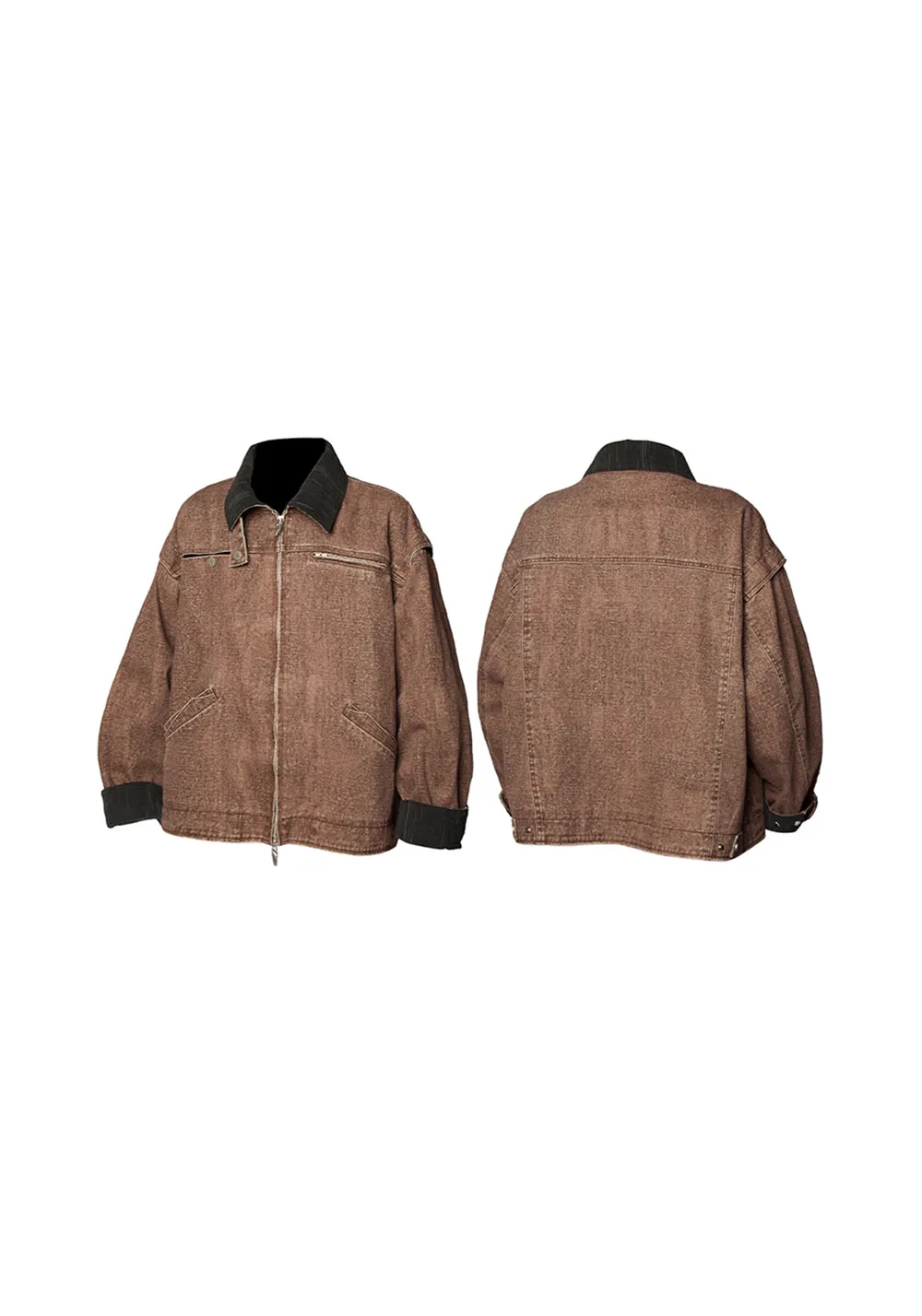 RELABEL Distressed Washed Multi-Pocket Jacket