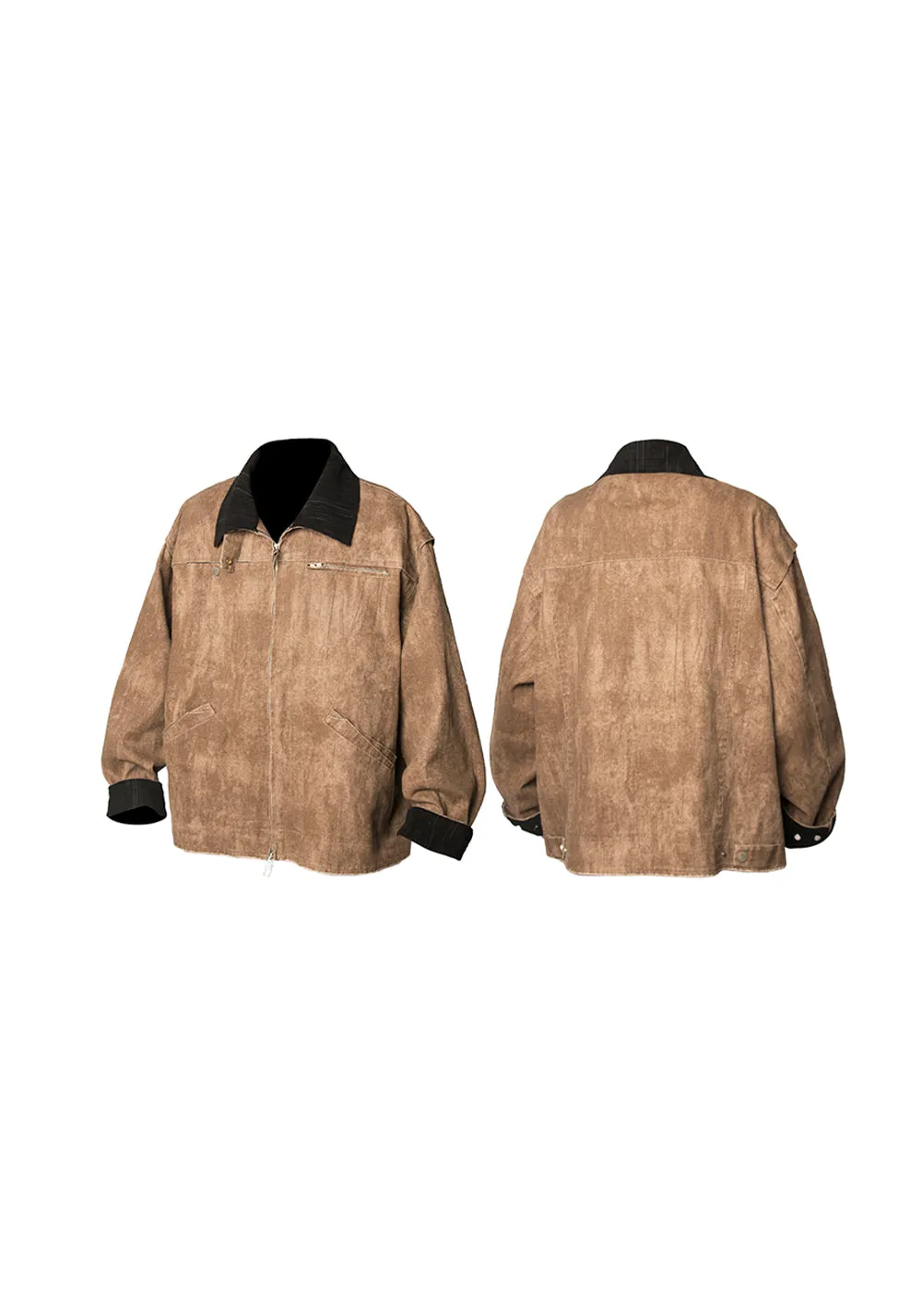 RELABEL Distressed Washed Multi-Pocket Jacket