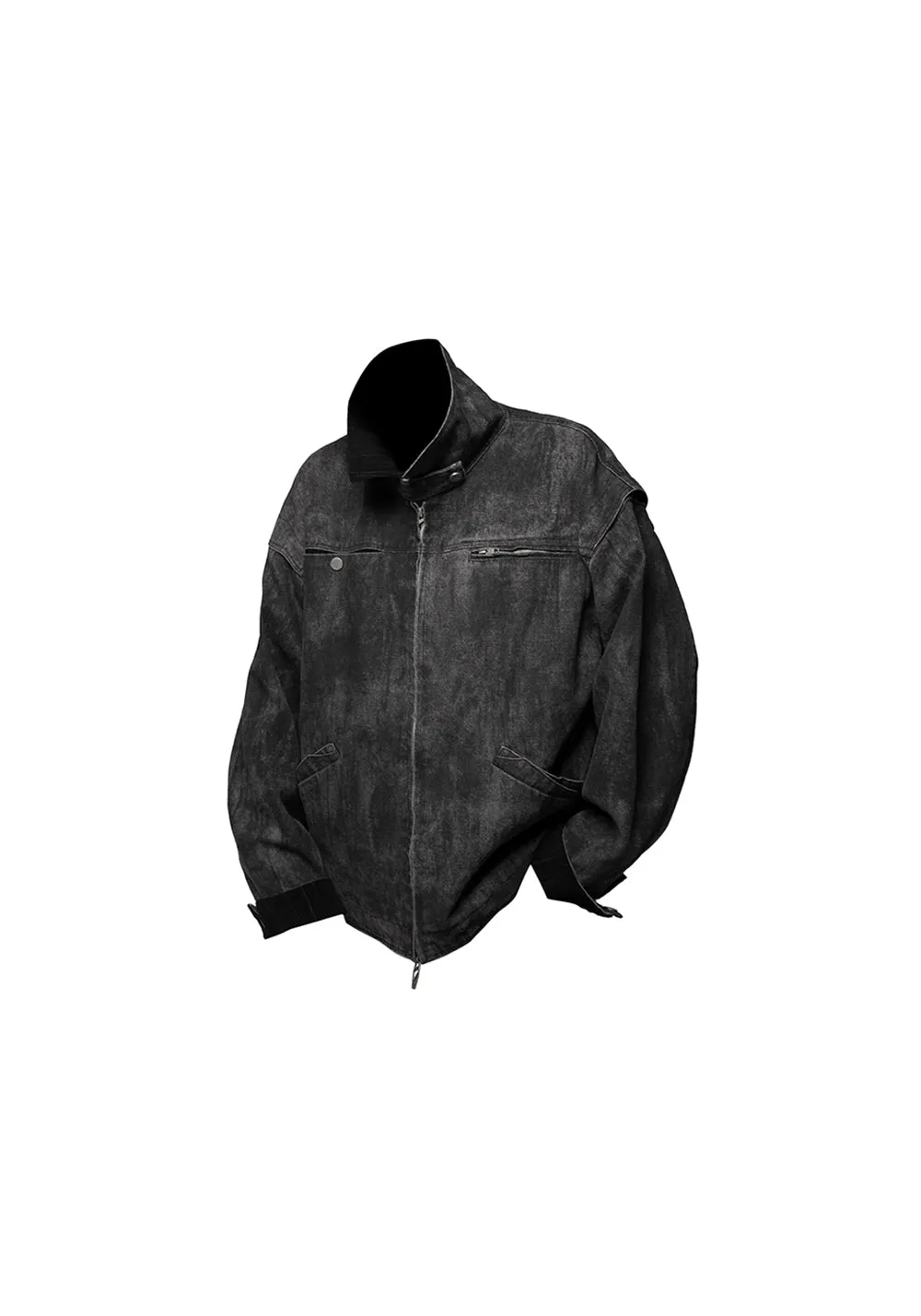 RELABEL Distressed Washed Multi-Pocket Jacket