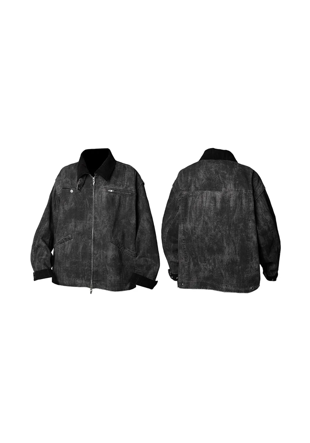 RELABEL Distressed Washed Multi-Pocket Jacket