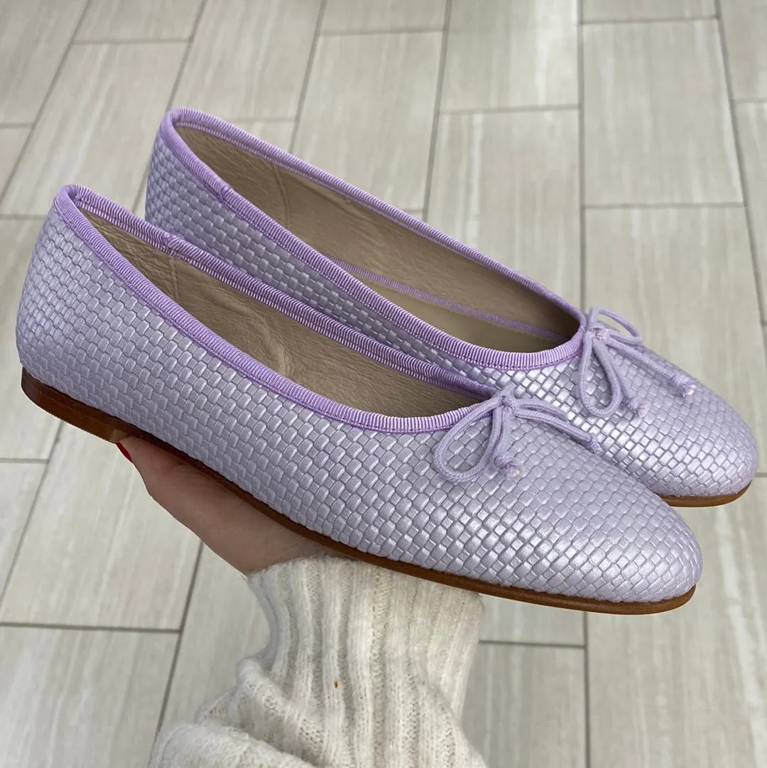 Spain Co Lilac Basketweave Ballet Flat