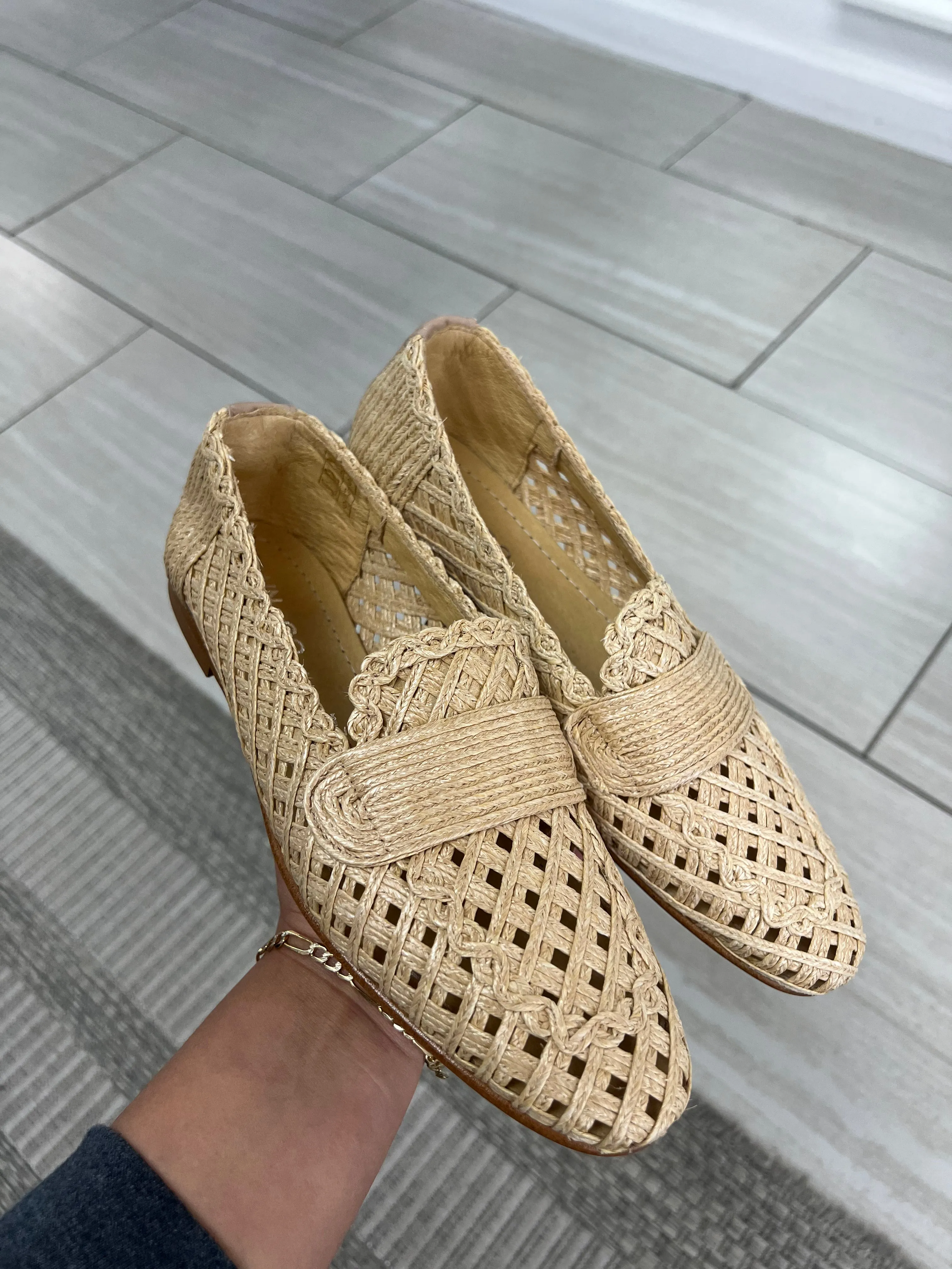 Spain Co Natural Wicker Penny Loafer