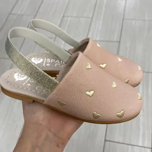 Spain Co Rose and Gold Heart Slingback