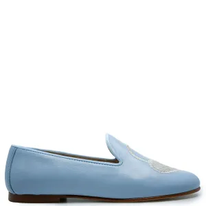 Spain Co Sky Blue Lock and Key Smoking Loafer