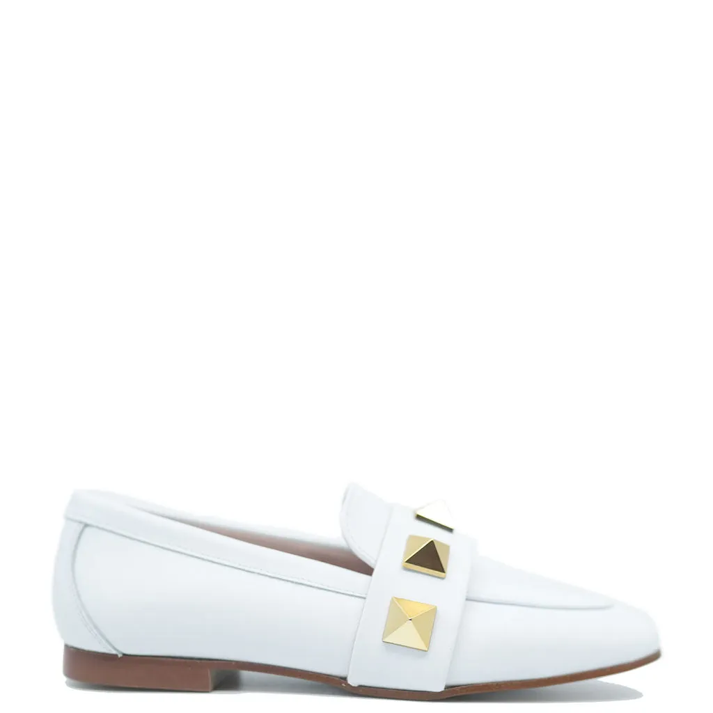 Spain Co White Stud Loafer