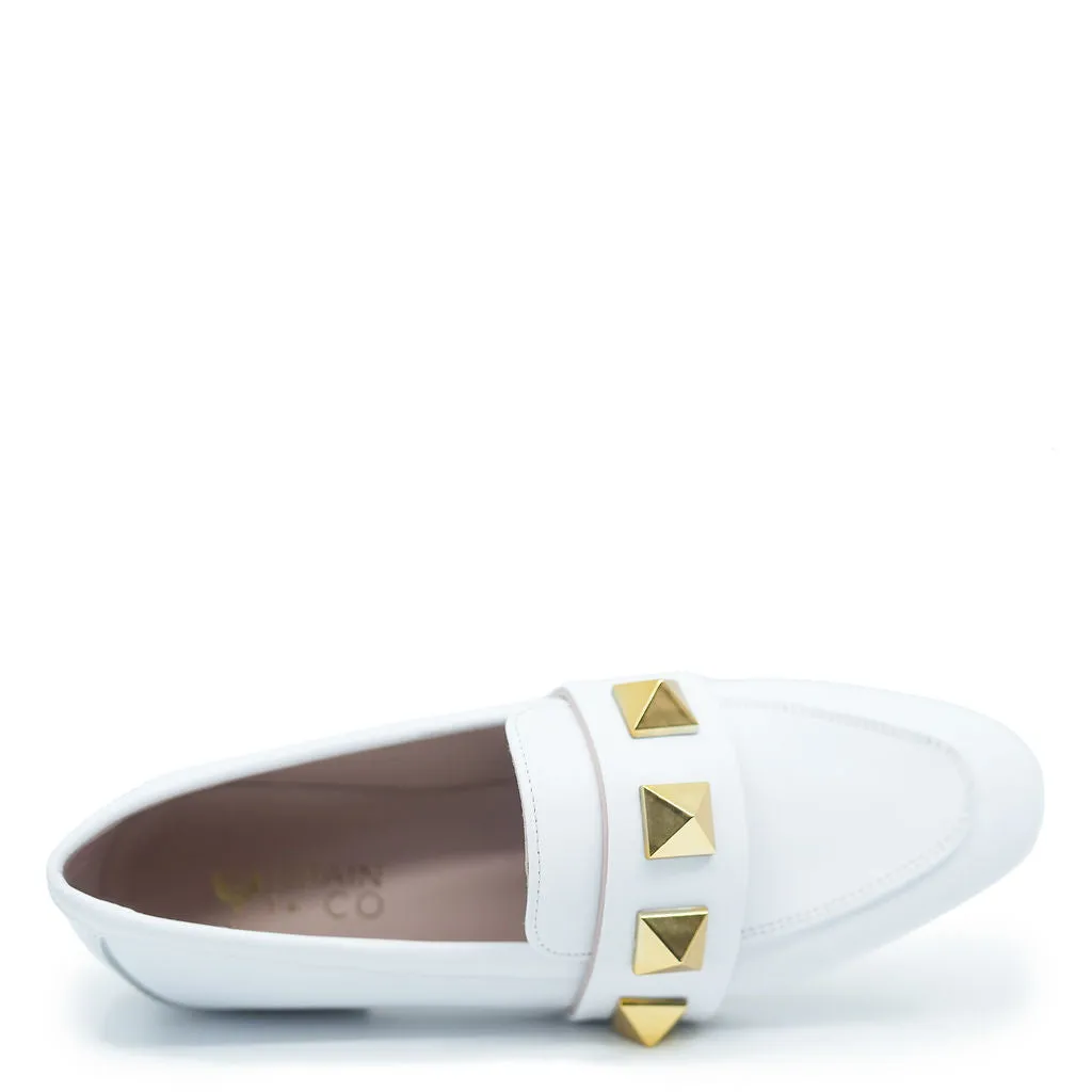 Spain Co White Stud Loafer