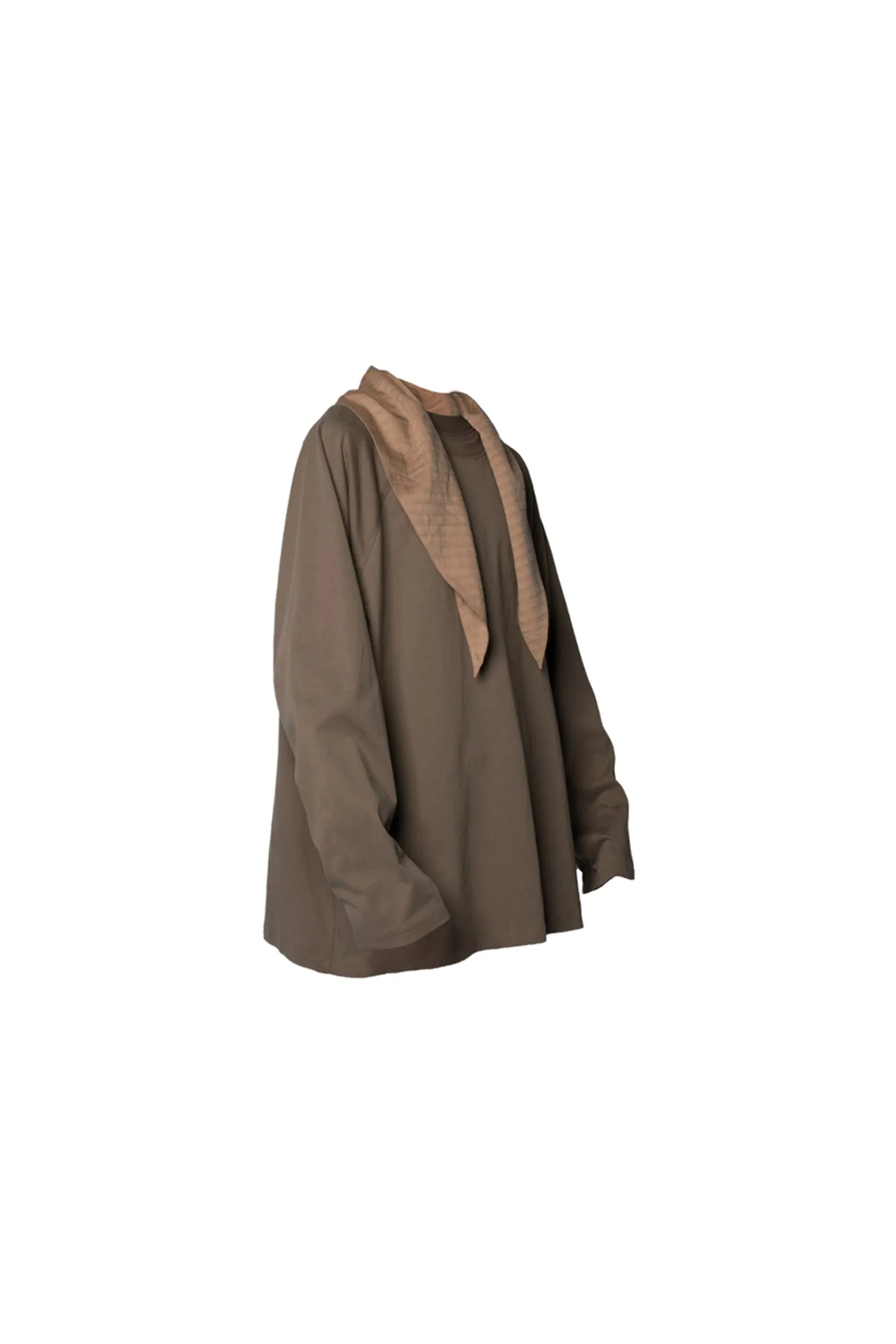 Triangle scarf long sleeve T-shirt