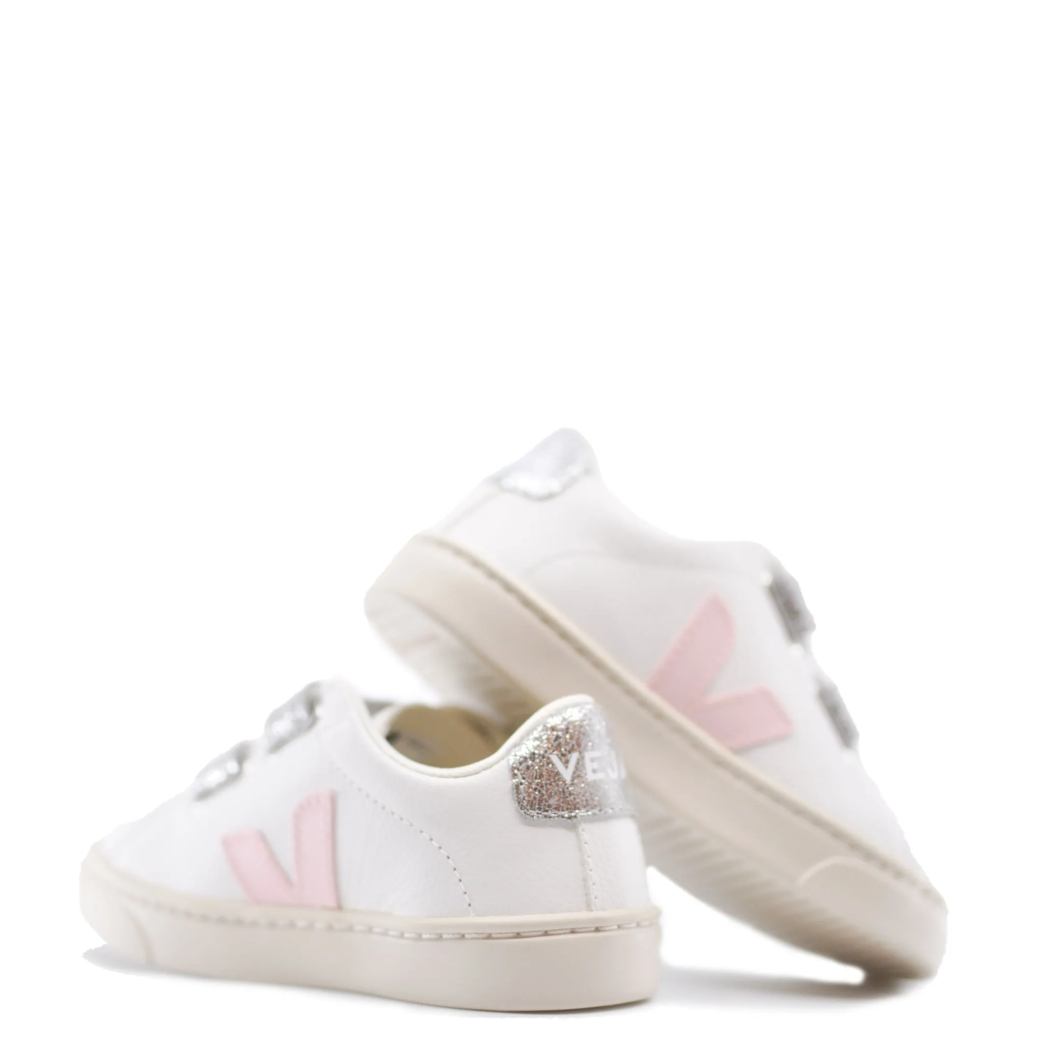 Veja White Petale Silver Velcro Sneaker