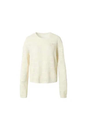 Wheat Fringe Cutout Knit