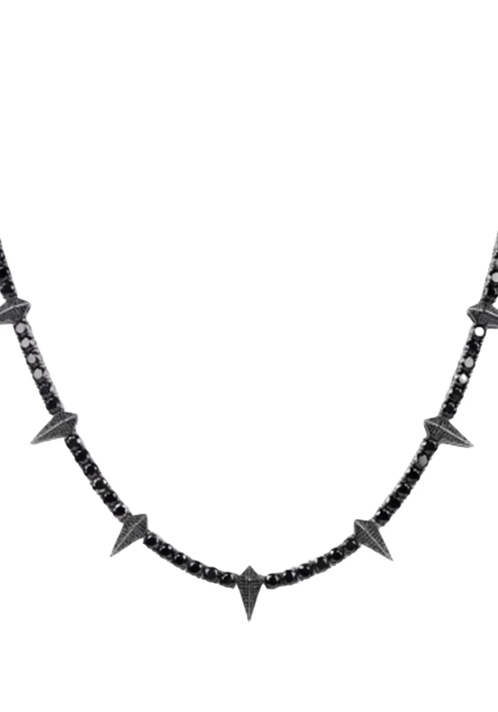 WIC Full Zirconium Black Zircon Necklace.