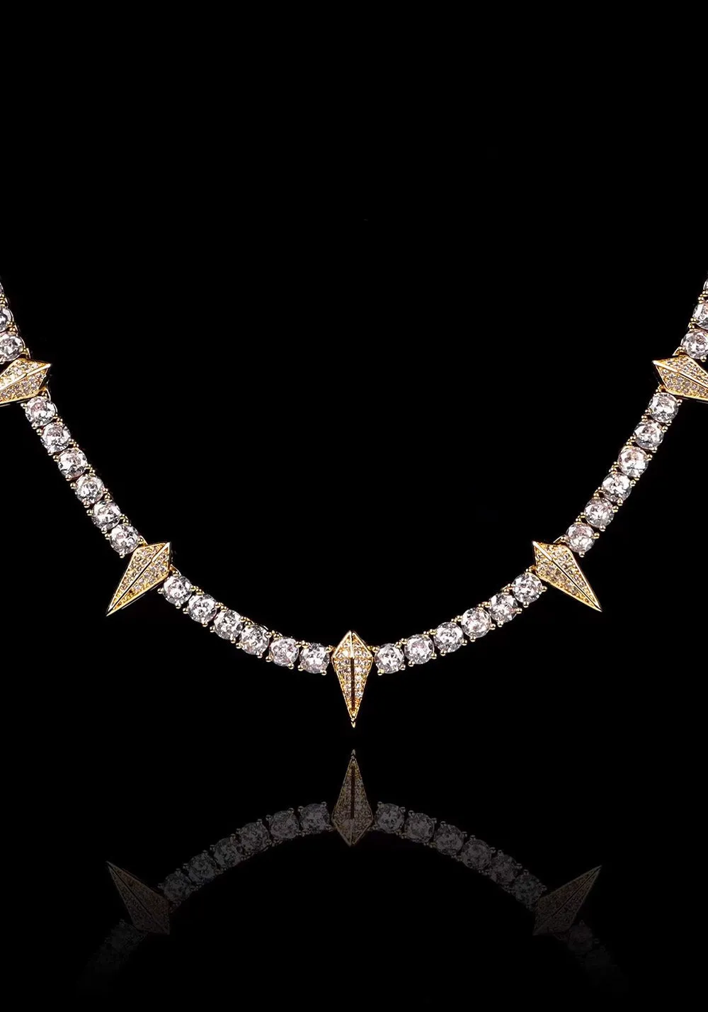 WIC Full Zirconium Black Zircon Necklace.