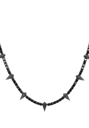 WIC Full Zirconium Black Zircon Necklace.