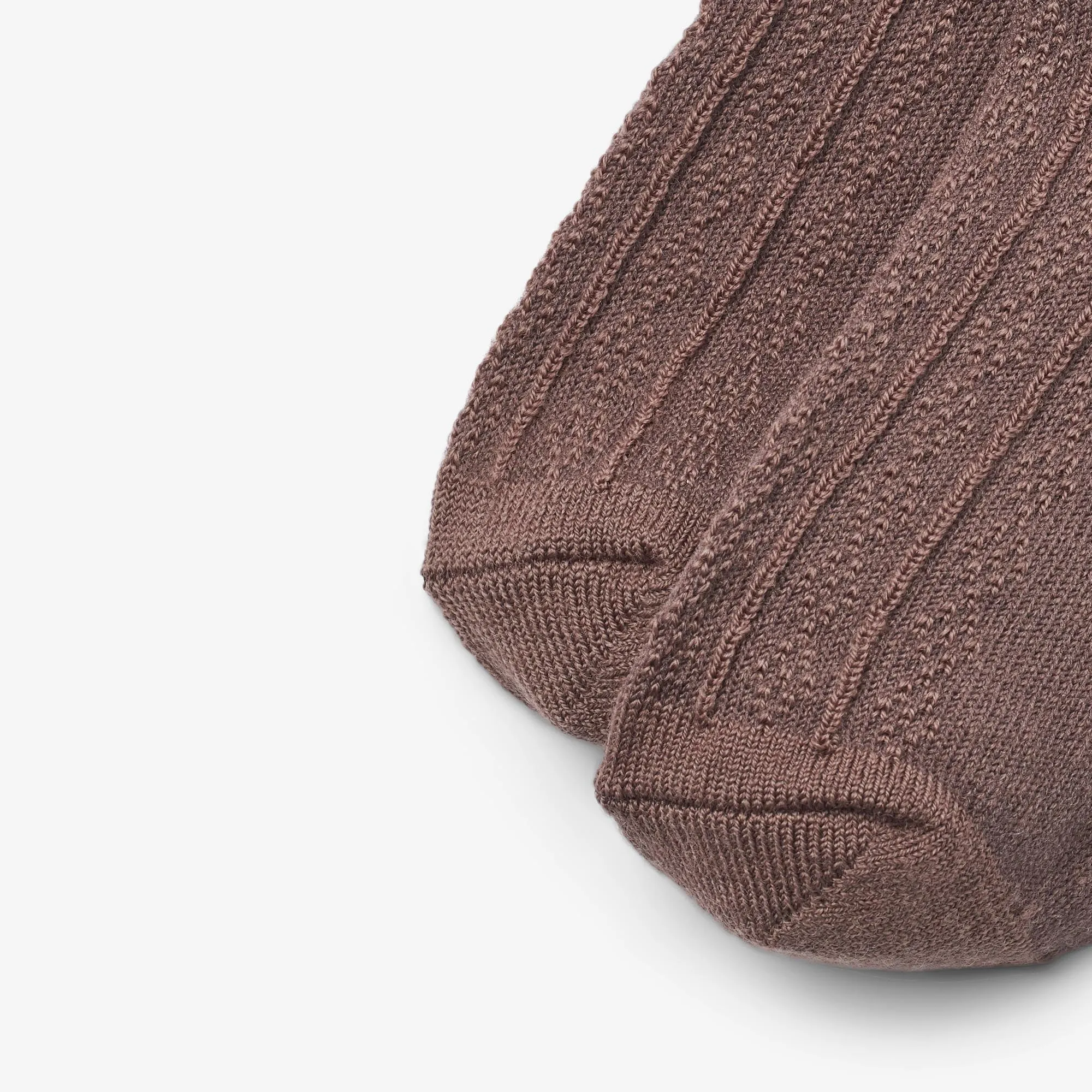 Wool Lace Socks Nora - shadow brown