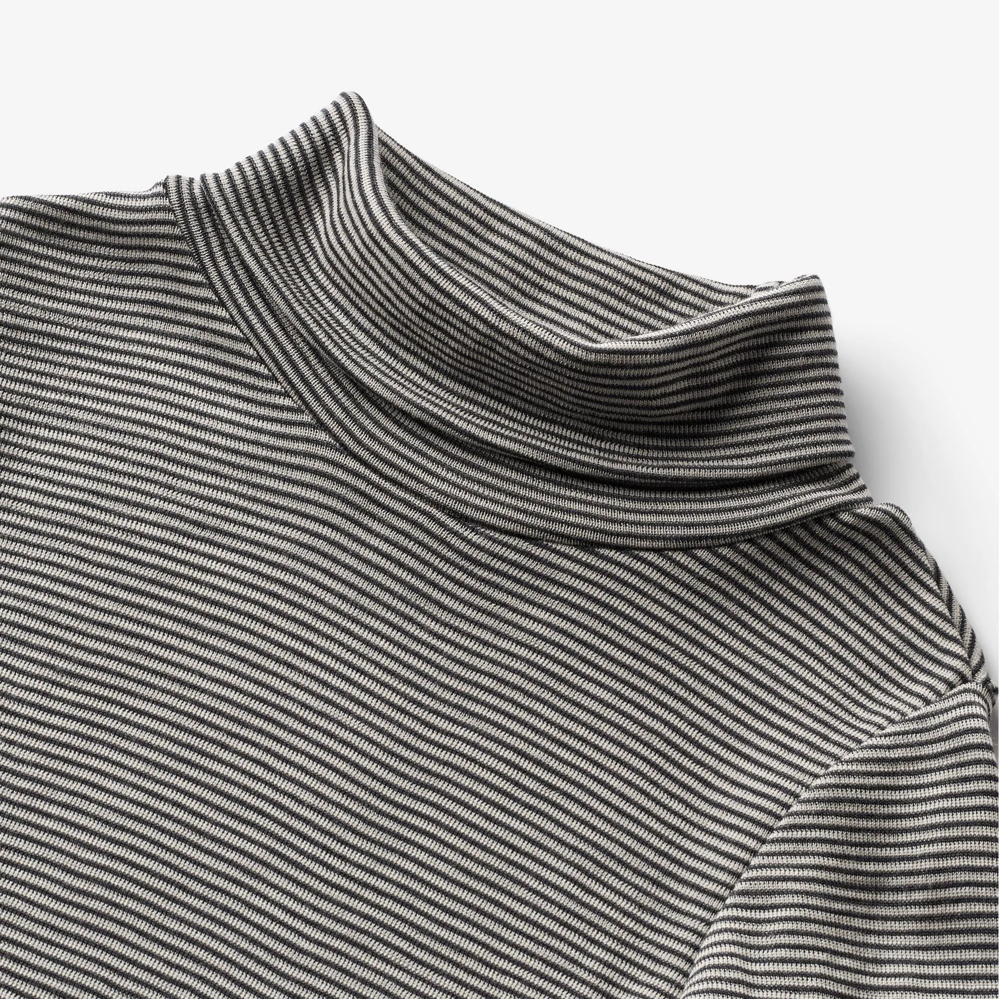 Wool T-Shirt Roll Neck Aksel - navy stripe
